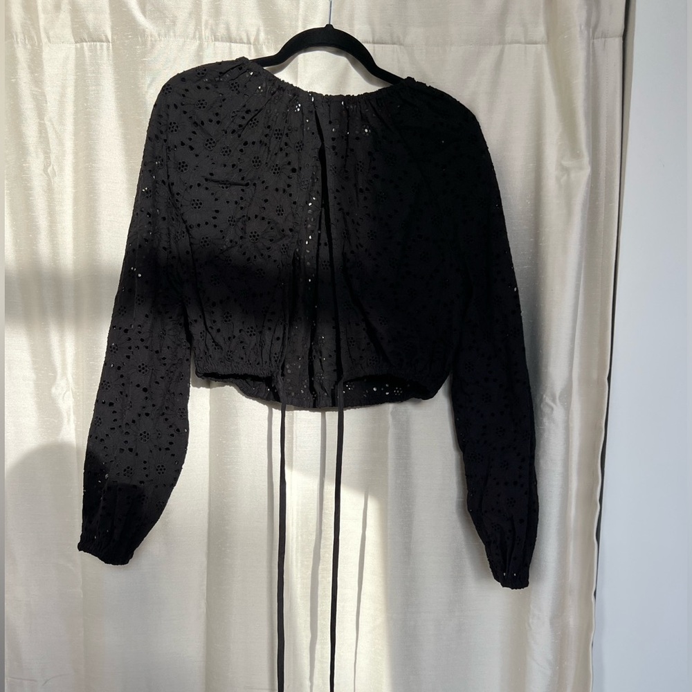 Black eyelet top